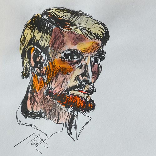 Bleistiftzeichnung Portrait coloriert