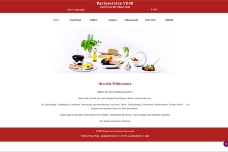 Startseite website Catering Voss